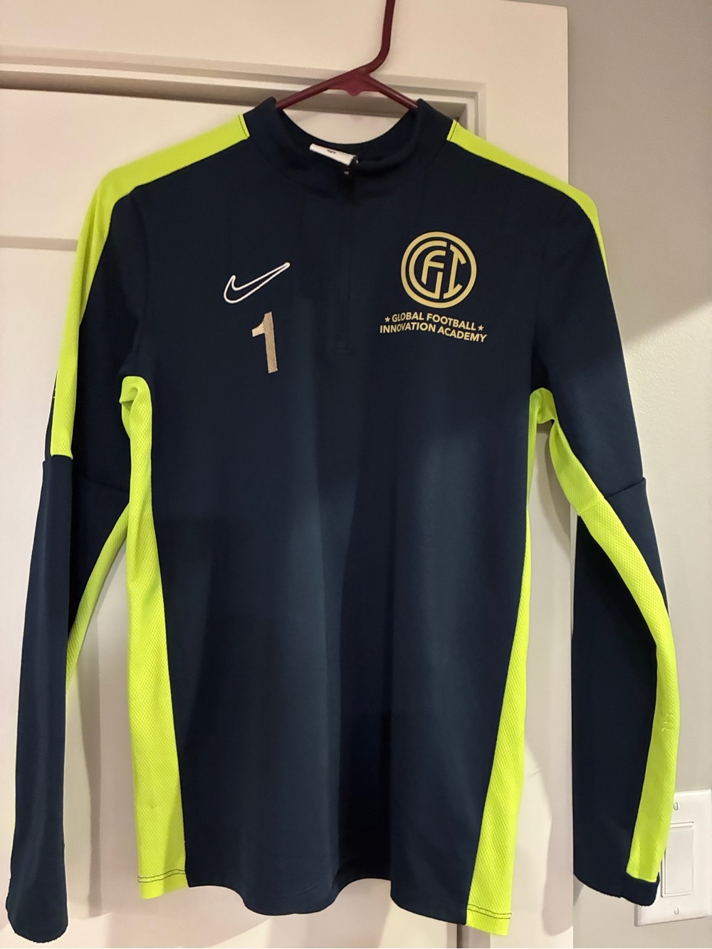 Nike #1 Dri-FIT Soccer Top - Navy & Neon Yellow Accents